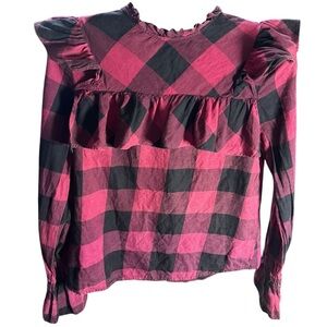 Women’s Buffalo Plaid Top Size L wt58